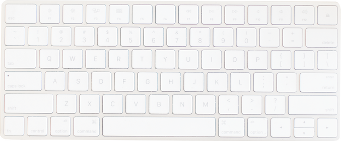 Cut Out Photo of a White Keyboard